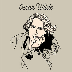 Oscar Wilde was an Irish writer and poet. One of the most famous playwrights of the late Victorian period, one of the key figures of aestheticism and European modernism. Vector.