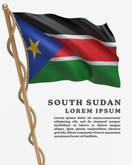 White Backround Flag Of SOUTH SUDAN