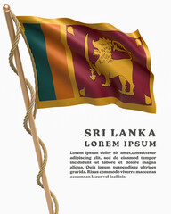 White Backround Flag Of SRI LANKA