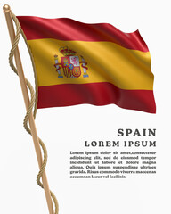 White Backround Flag Of SPAIN