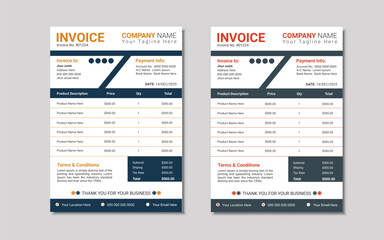 Fototapeta na wymiar Invoice Design templates or Bill Payment form design template