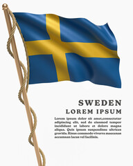 White Backround Flag Of SWEDEN