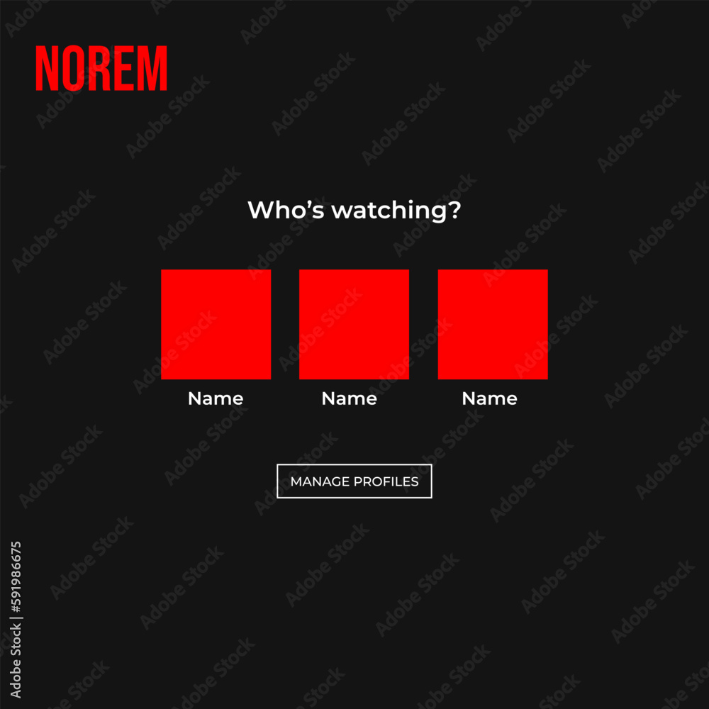 Aufkleber television profile selection page who's watching with remote control. netflix. ui. ux. user interfac