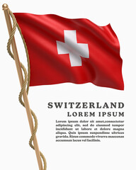 White Backround Flag Of SWITZERLAND