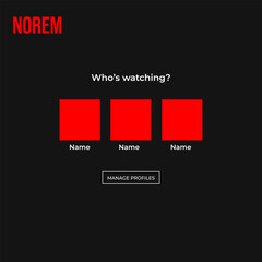 Television profile selection page who's watching with remote control. Netflix. UI. UX. User interface user experience. Youtube