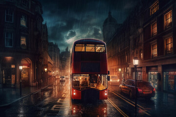 Fantasy red London double-decker bus