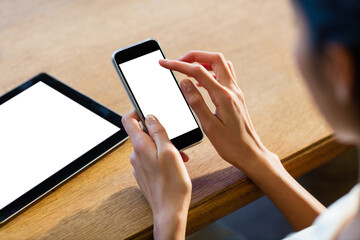 Businesswoman using a smartphone
