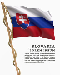 White Backround Flag Of SLOVAKIA