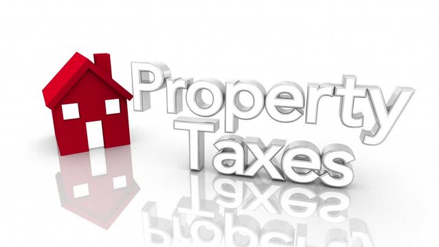 Property Taxes Home House Real Estate Tax Bill Payment 3d Animation