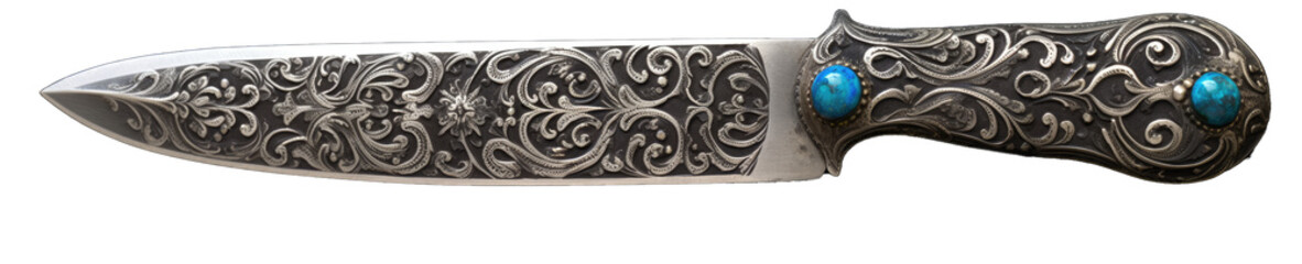 fantasy filigree knife on isolated transparent background © Ziyasier