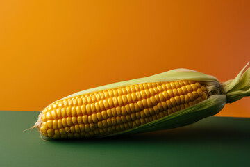 Sweetcorn, burnt orange background, corn, generative ai, Fresh tasty vegetables, Fresh ingredients, cooking ingredients