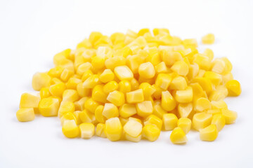Sweetcorn, white background, isolated, corn, generative ai, Fresh tasty vegetables, Fresh ingredients, cooking ingredients