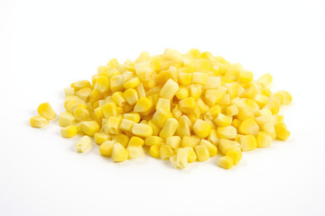 Fototapeta premium Sweetcorn, white background, isolated, corn, generative ai, Fresh tasty vegetables, Fresh ingredients, cooking ingredients