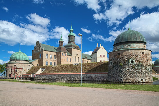 Vadstena Castle in the city of Vadstena, Sweden. View from south-west. Construction of the castle was started in 1545. It was completed in 1620.