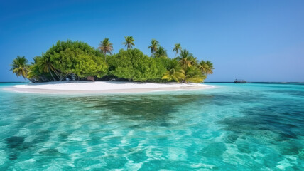 Fototapeta premium beach with trees created with Generative AI technology