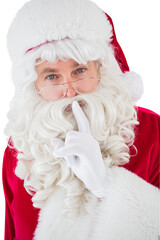 Portrait of santa keeping a secret