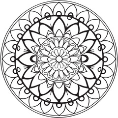 Black and White mandala for coloring book