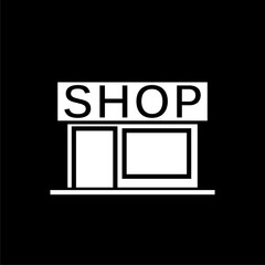 Store symbol  isolated on black background