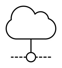 cloud storage connection icon illustration on transparent background