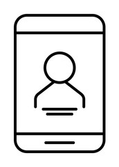 smartphone user icon illustration on transparent background