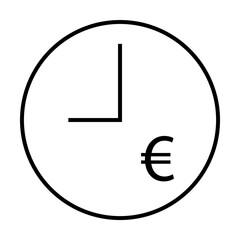 time money euros icon illustration on transparent background