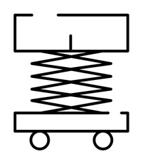 forklift, lifting machine icon illustration on transparent background