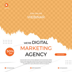 Modern corporate social media post design with people working together