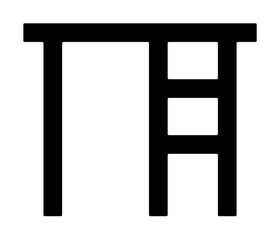 computer table glyph icon illustration on transparent background