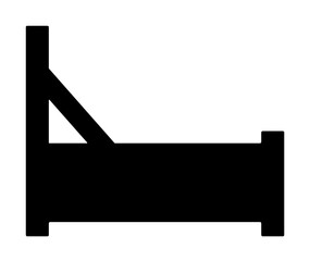 bed glyph icon illustration on transparent background