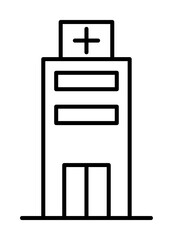 building, clinic, hospital icon illustration on transparent background