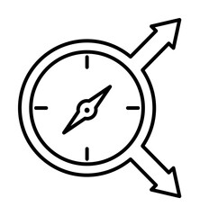 compass direction icon illustration on transparent background