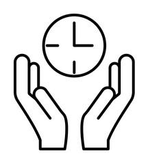 time hands icon illustration on transparent background