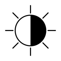 contrast black and white icon illustration on transparent background