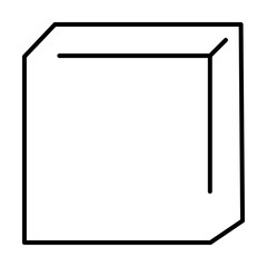 cube geometry icon illustration on transparent background