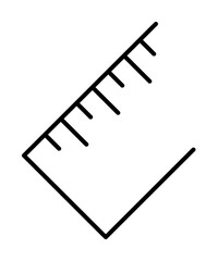 ruler icon illustration on transparent background