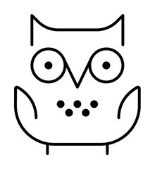 owl icon illustration on transparent background