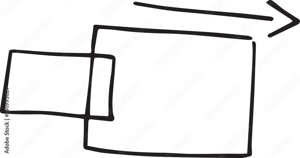 Poster rectangles with arrow symbol