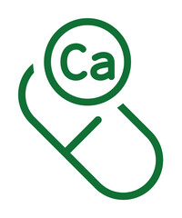 Vitamin Ca green icon illustration on transparent background