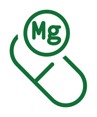 Vitamin Mg green icon illustration on transparent background