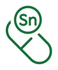Vitamin Sn green icon illustration on transparent background