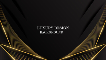 abstract luxury elegant black with shiny gold line background vector. luxury elegant theme design