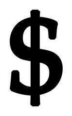 dollar sign icon illustration on transparent background