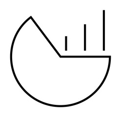 financial pie chart line icon illustration on transparent background