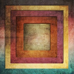 Fondo abstracto con formas cuadradas con superposición de varias texturas y colores, incluyendo morados, marron, dorados y varios degradados 