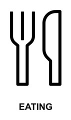 eating sign simple line on white background icon illustration on transparent background