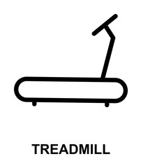 treadmill simple line on white background icon illustration on transparent background