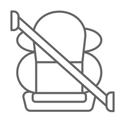 Seat belt, car icon illustration on transparent background