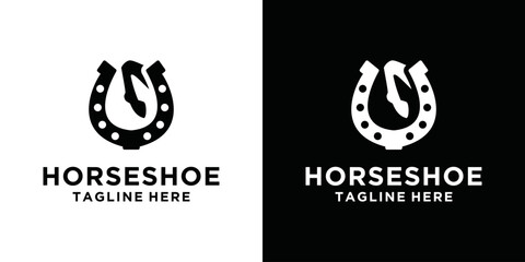 Horseshoe - black vector silhouette for a logo or pictogram. vector horseshoe symbol - silhouette for corporate identity.