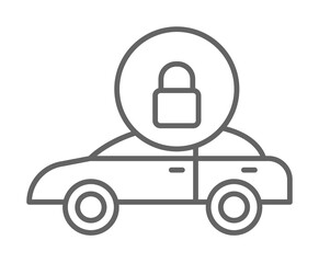 Car, safety, lock icon illustration on transparent background