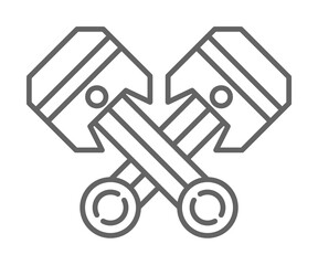 Piston, car icon illustration on transparent background